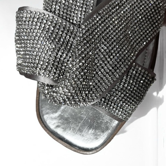 🌻NEW NWOT Sam Edelman Issie Silver Embellished Knotted Slide Sandals Size 8.5 - Picture 14 of 14